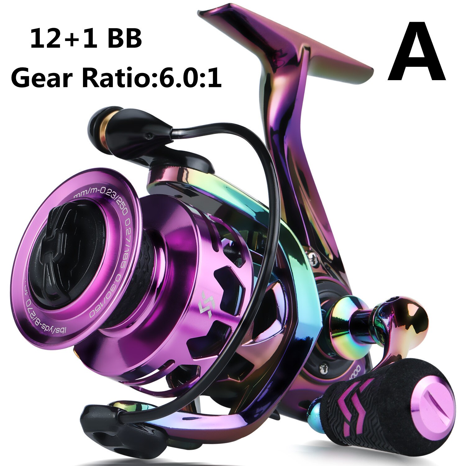 Sougayilang Multicolor Carbon Drag Spinning Fishing Reel 12+1BB 6.0:1 High Speed Saltwater/Freshwater Carp Fishing Reels