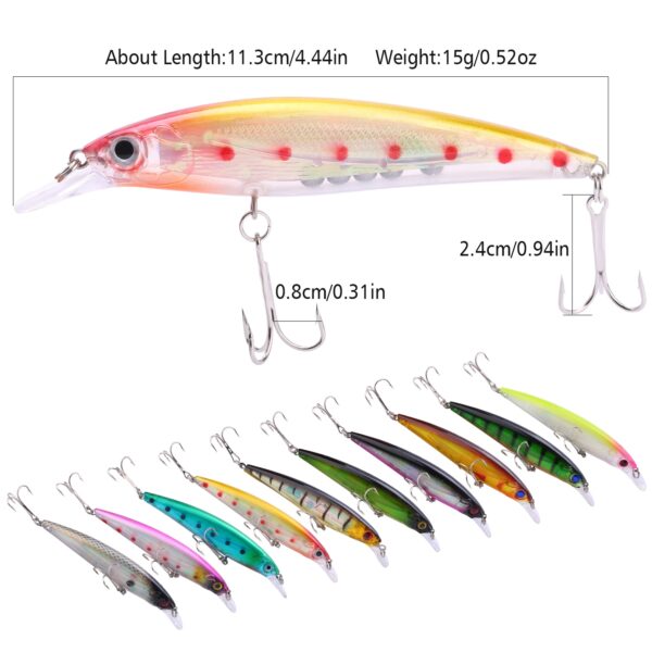 10pcs Minnow Fishing Lure Crankbait - Image 3