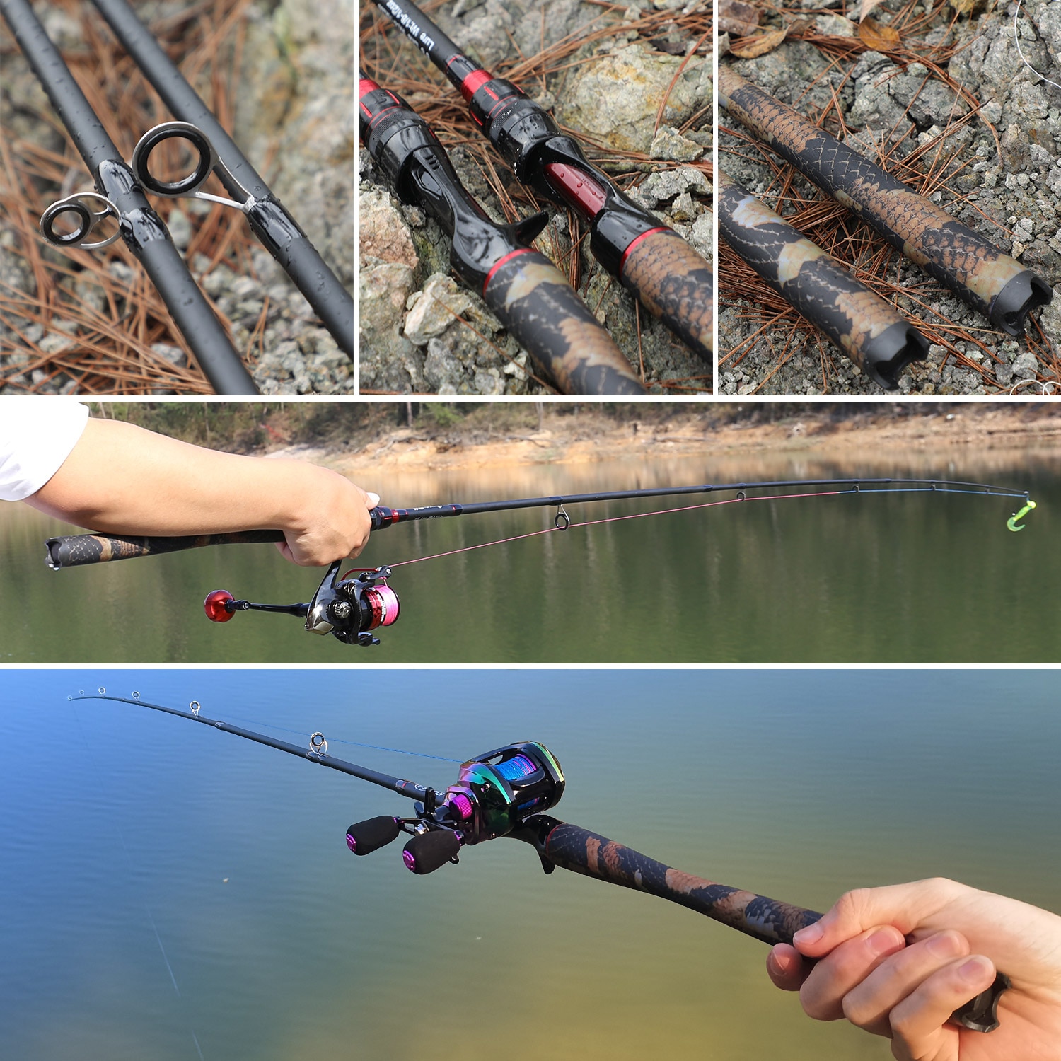 Sougayilang Fishing Rod Carbon Fiber 1.98m Carp Rods for Fishing Ultra Light Casting Rod and Pike Spinning Max Drag 5kg Pesca