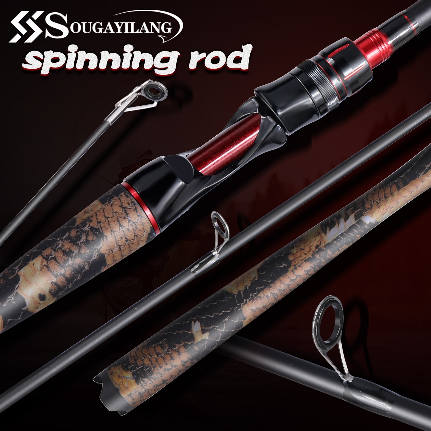 Sougayilang Fishing Rod Carbon Fiber 1.98m Carp Rods for Fishing Ultra Light Casting Rod and Pike Spinning Max Drag 5kg Pesca